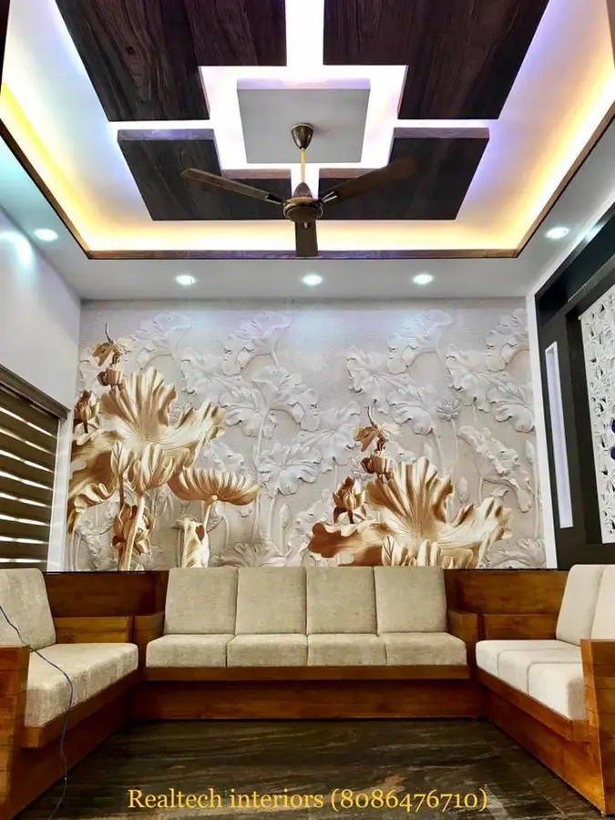 False ceiling and lighting design by Realtech Interiors